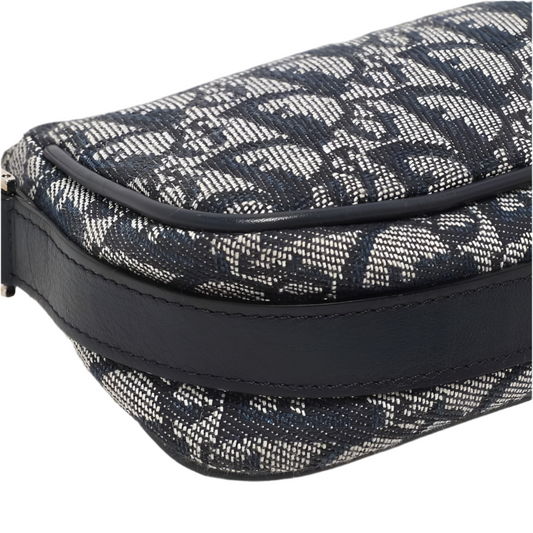 Dior Blue Oblique Canvas and Leather Diorissimo Shoulder Bag
