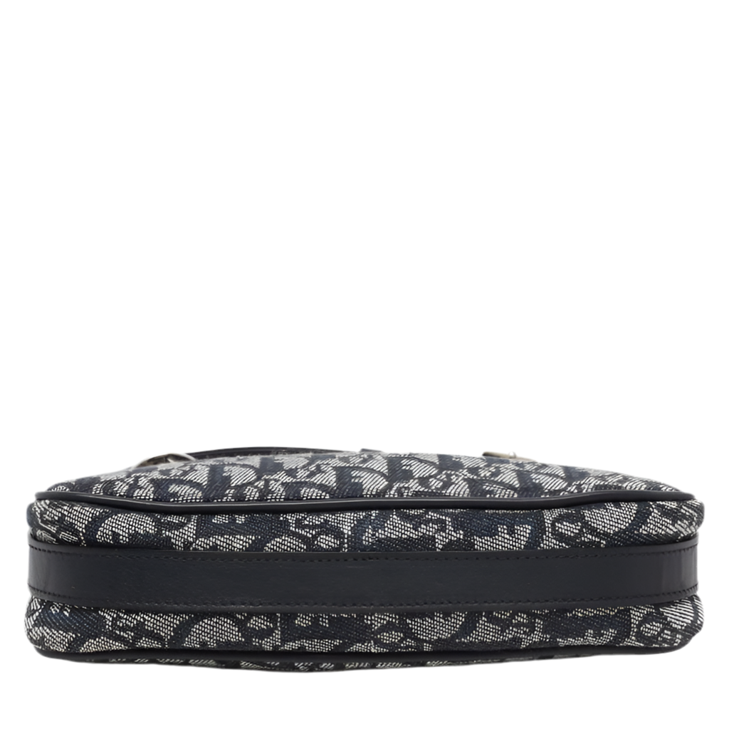 Dior Blue Oblique Canvas and Leather Diorissimo Shoulder Bag