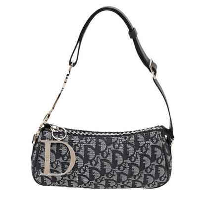 Dior Blue Oblique Canvas and Leather Diorissimo Shoulder Bag